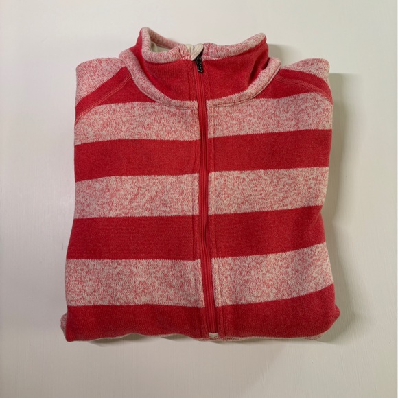 Patagonia Women’s Light Pink Striped Half-Zip Fleece Pullover Size L - Picture 10 of 11